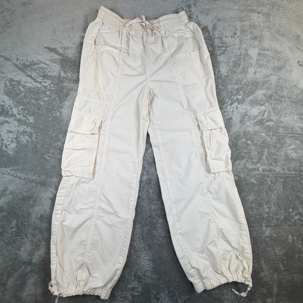 Aerie Go For It Baggy Cargo Pants Womens XS Cream Wide Leg Y2K Gorpcore